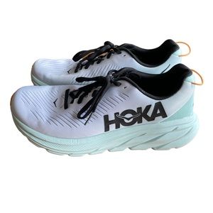 Mens Hoka Rincon 3, White and Blue, Size 8.5